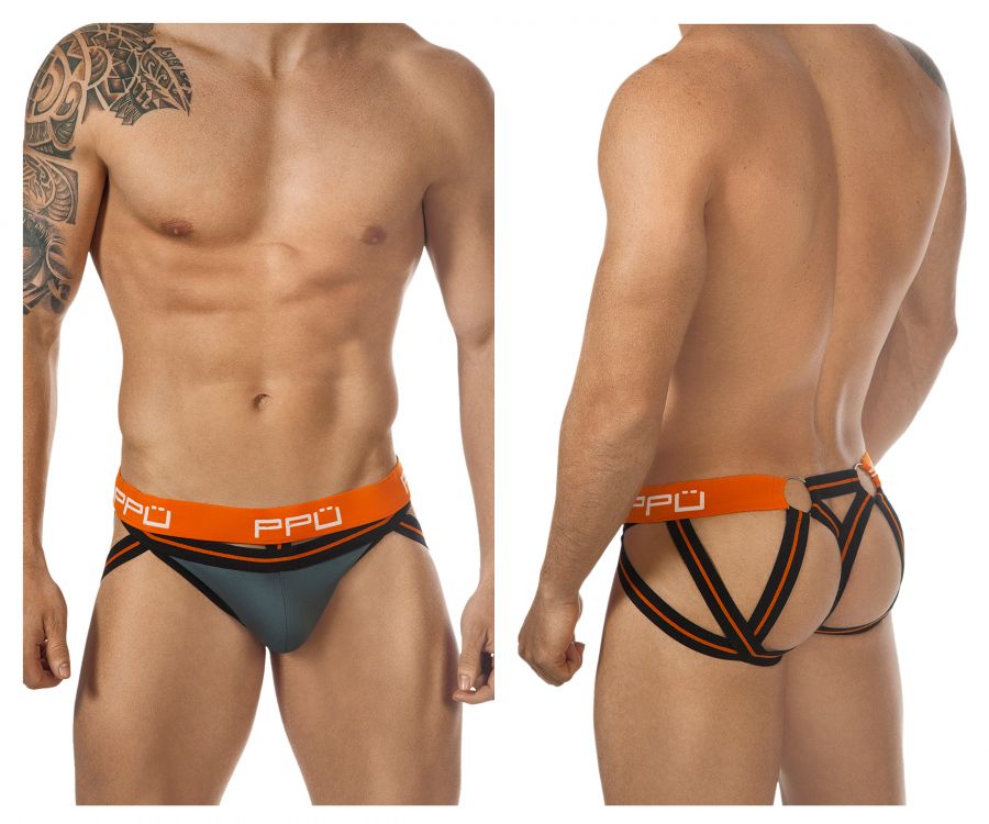 PPU 1305 Multi-Strap Jockstrap Gray