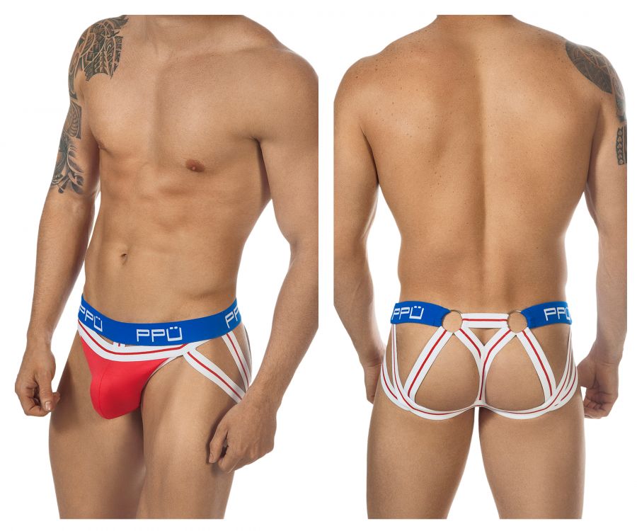 PPU 1305 Multi-Strap Jockstrap Red