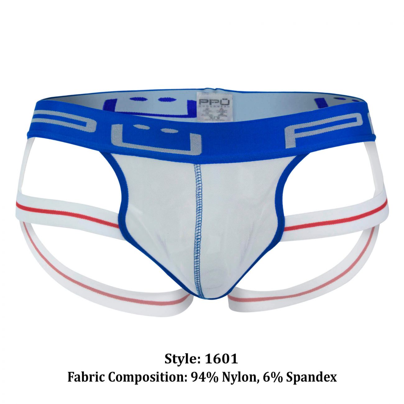 PPU 1601 Jockstrap White Blue