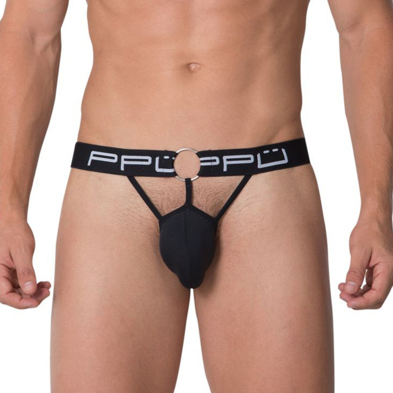 SALE - Mens PPU Underwear Ring Jock Strap Black