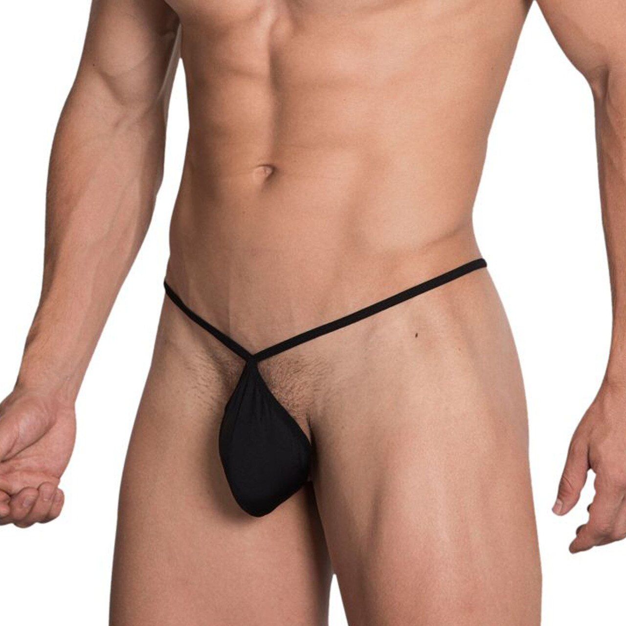 Mens PPU Underwear Tear Drop Thong Black