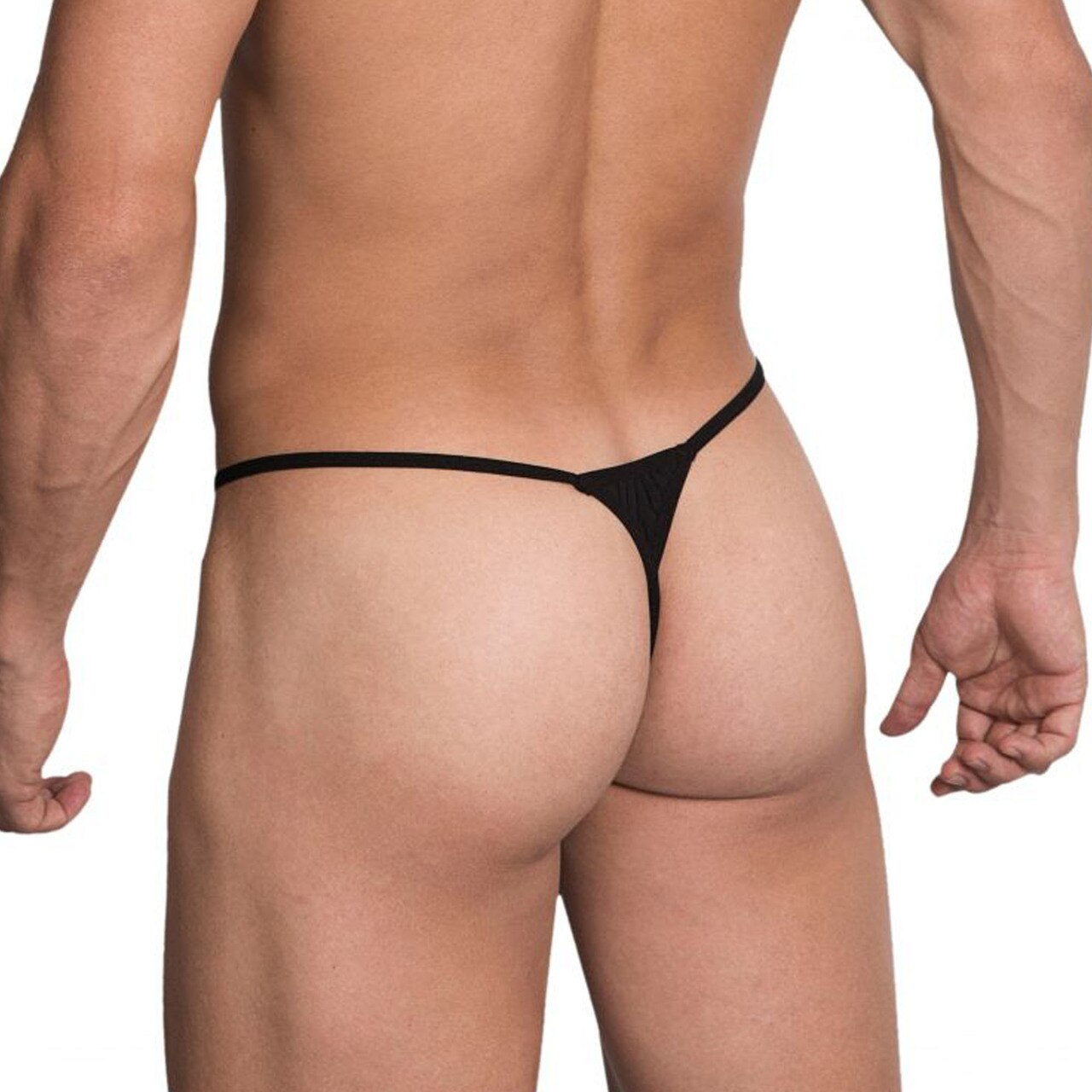 Mens PPU Underwear Tear Drop Thong Black