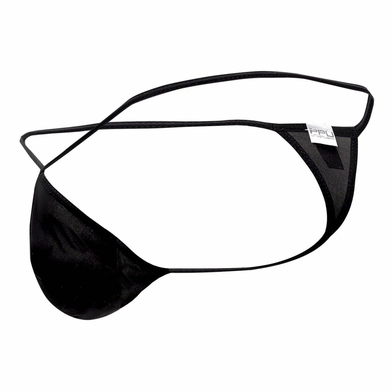 Mens PPU Underwear Tear Drop Thong Black