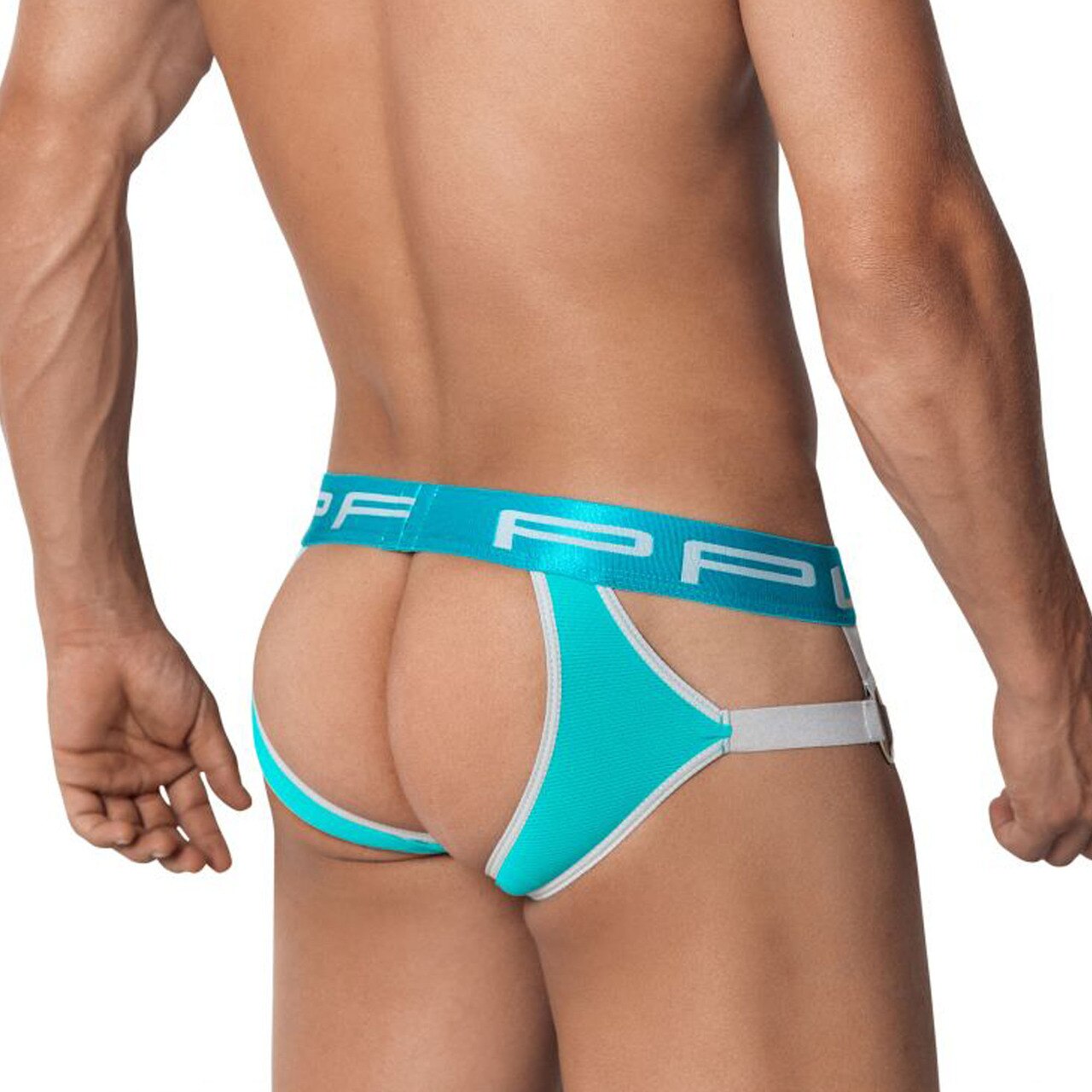 SALE - Mens PPU Underwear Strap Jock Strap with Metal Rings Jade