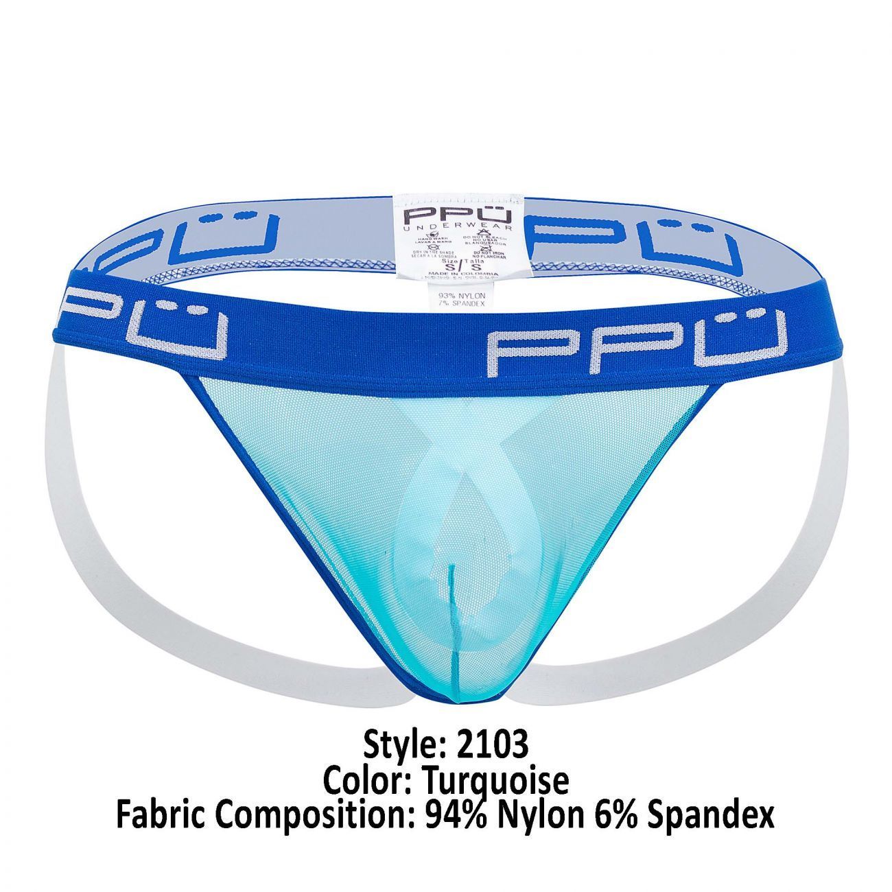 PPU 2103 Ball Lifter Jockstrap Turquoise