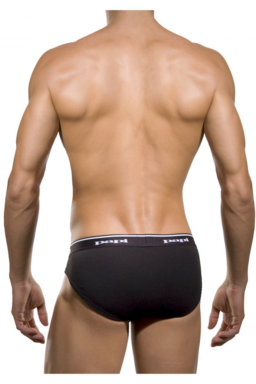 Papi 554101-400 3PK 1X1 Rib Low Rise Brief Light Blue-Cobalt-Navy