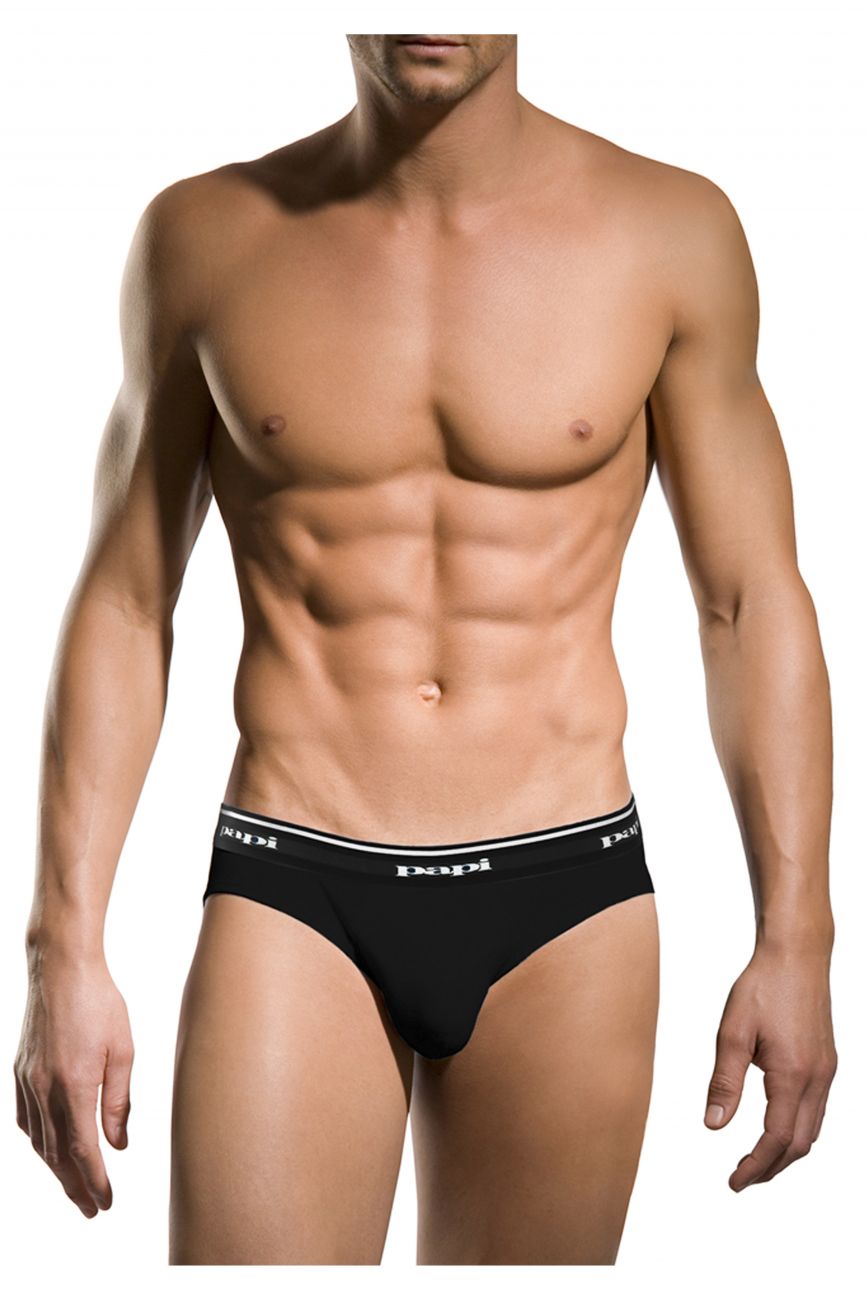 Papi 554101-400 3PK 1X1 Rib Low Rise Brief Light Blue-Cobalt-Navy