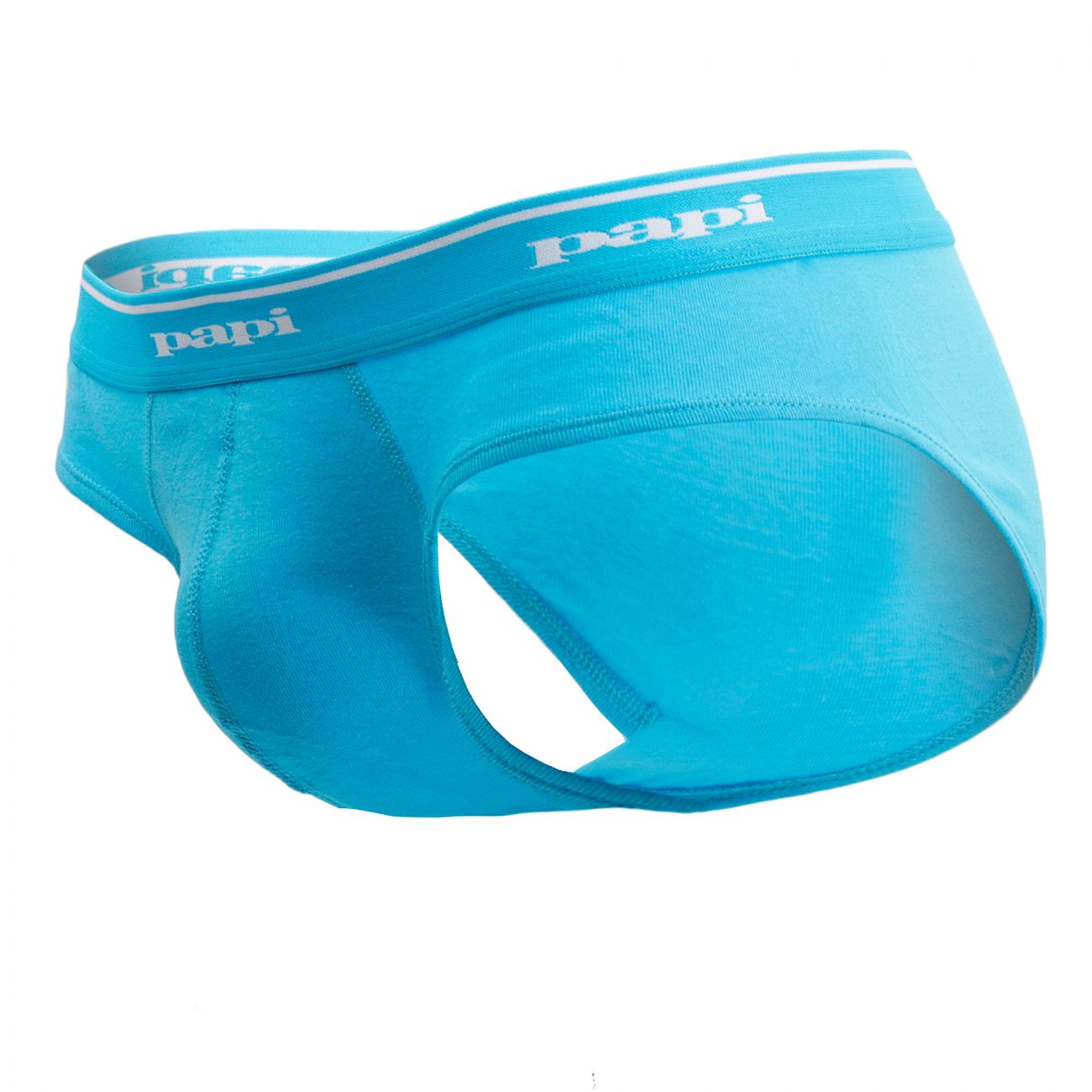 Papi 554101-400 3PK 1X1 Rib Low Rise Brief Light Blue-Cobalt-Navy