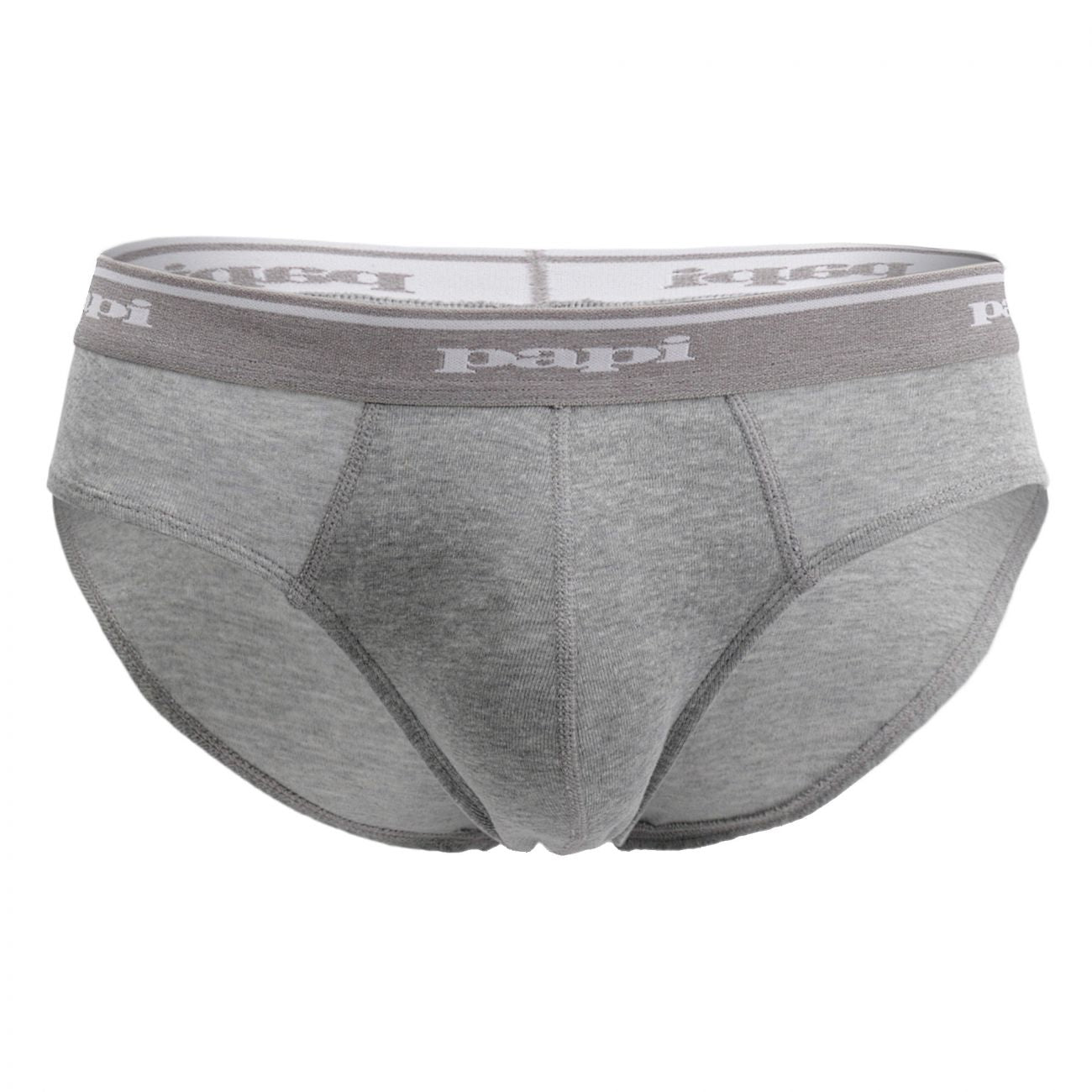 Papi 554101-962 3PK 1X1 Rib Low Rise Brief Black-Charcoal-Gray