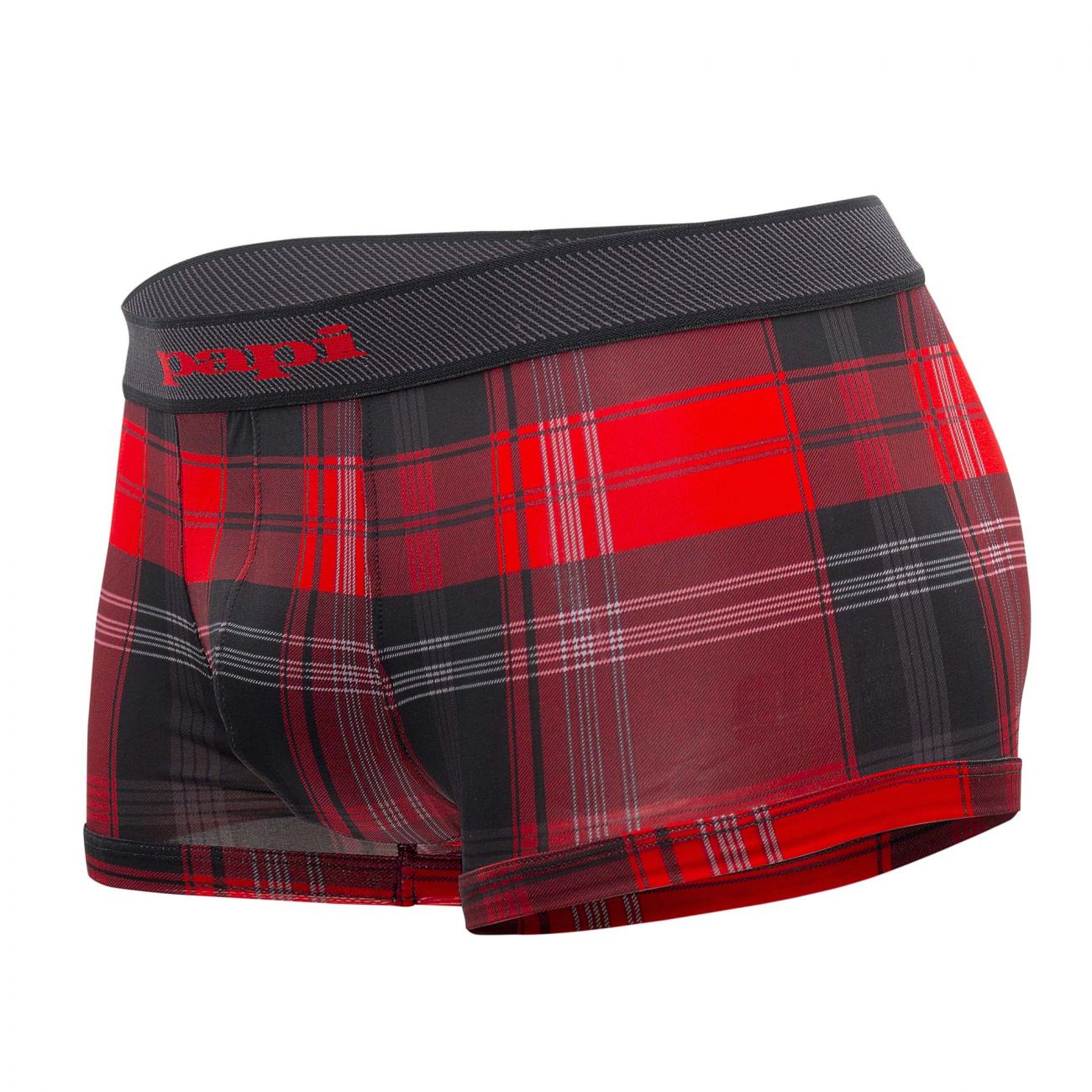 Papi 626182-982 Cool2 2PK Solid-Print Brazilian Trunks Black Red