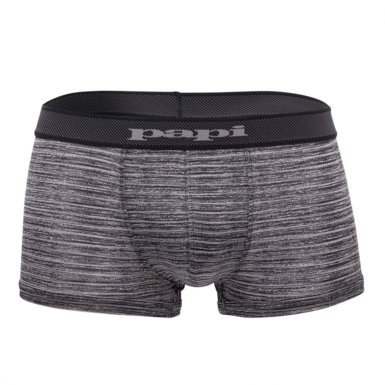 Papi 626183-962 Cool2 2PK Solid-Print Brazilian Trunks Black Gray