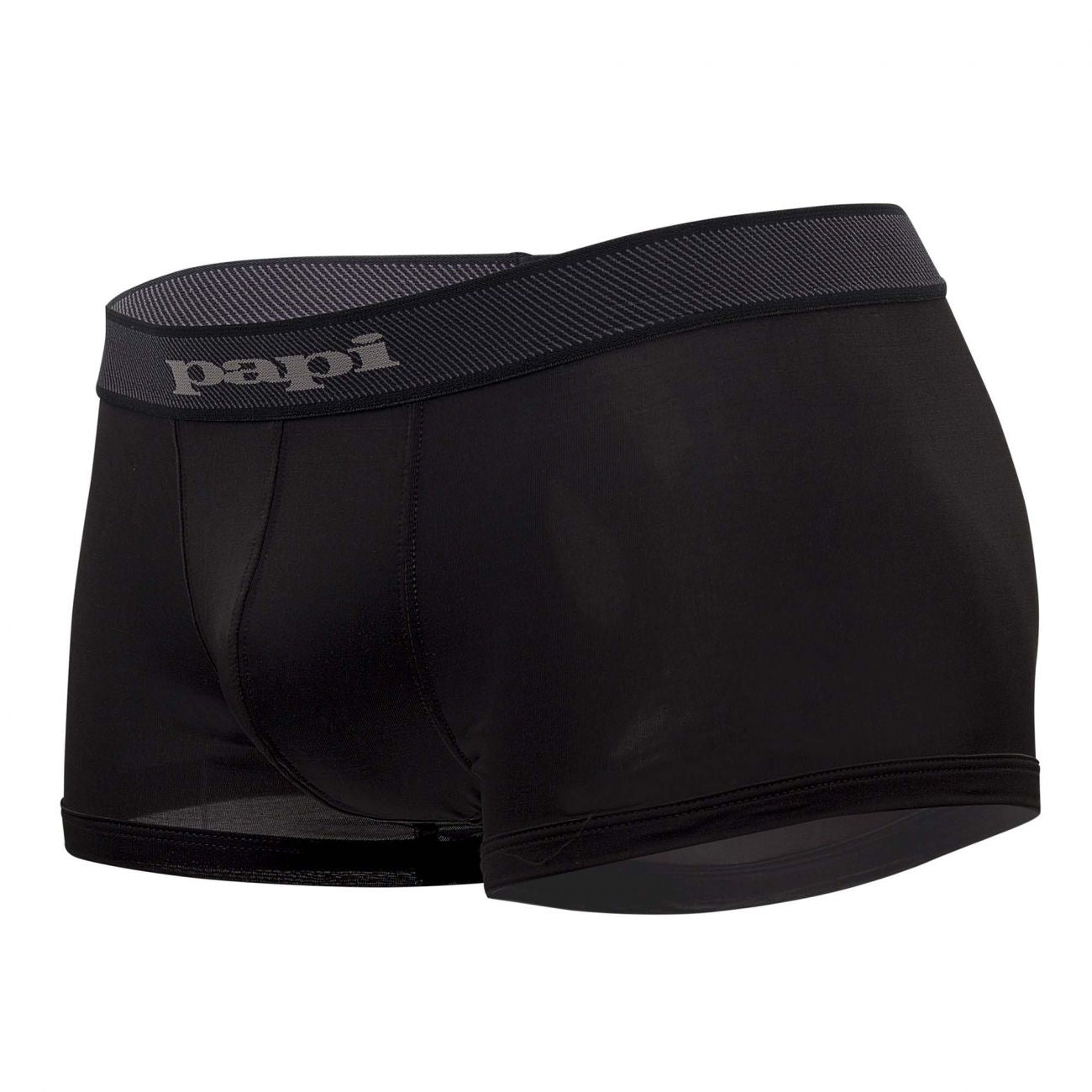 Papi 626183-962 Cool2 2PK Solid-Print Brazilian Trunks Black Gray