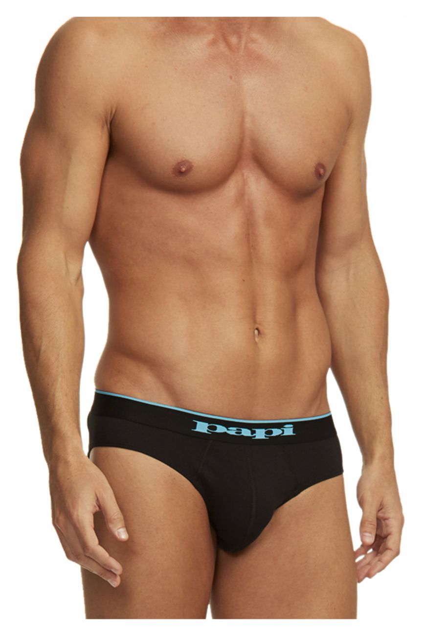 Papi 980403-941 3PK Cotton Stretch Brief Black-Cobalt-Blue