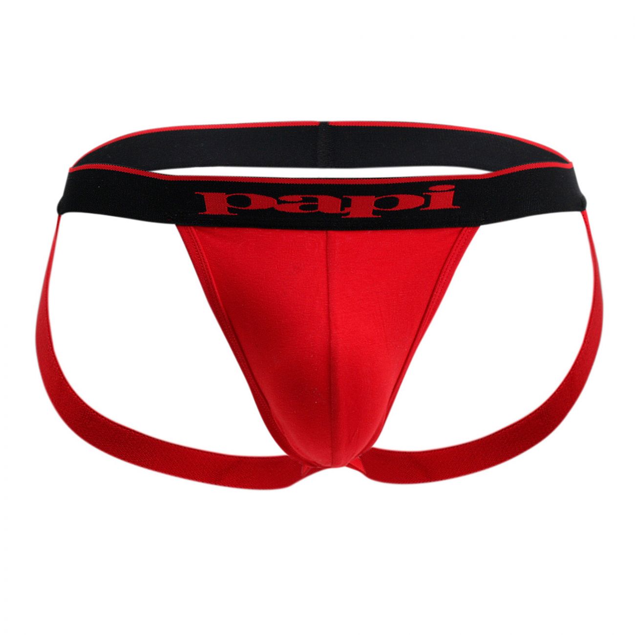 Papi 980911-950 980911-950 3PK Cotton Stretch Jockstrap Red-Gray-Black