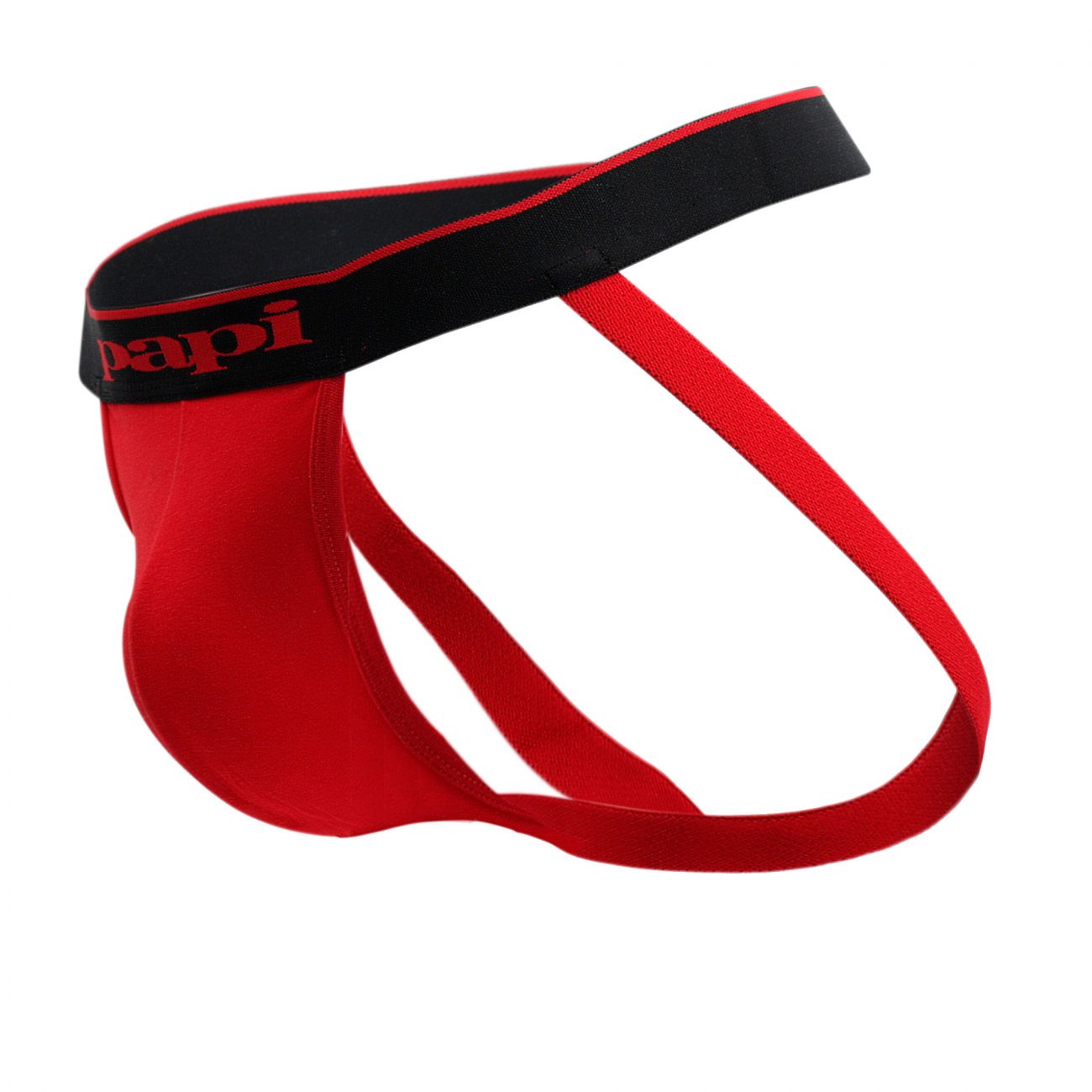 Papi 980911-950 980911-950 3PK Cotton Stretch Jockstrap Red-Gray-Black