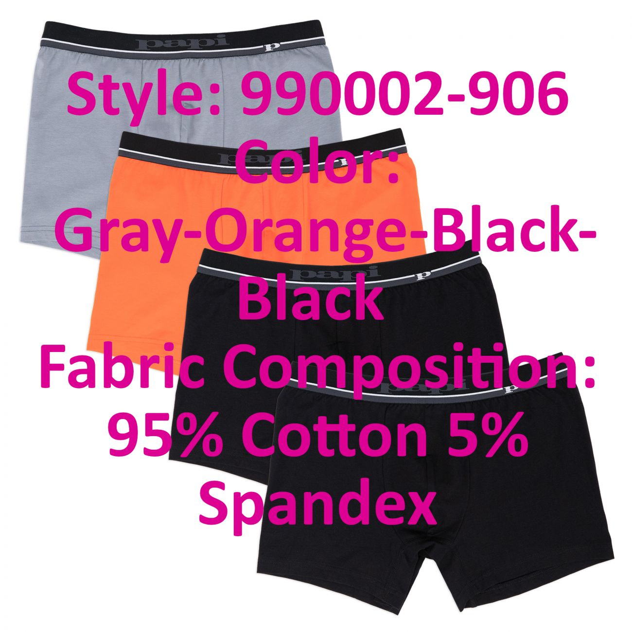 Papi 990002-906 4PK Boxer Briefs