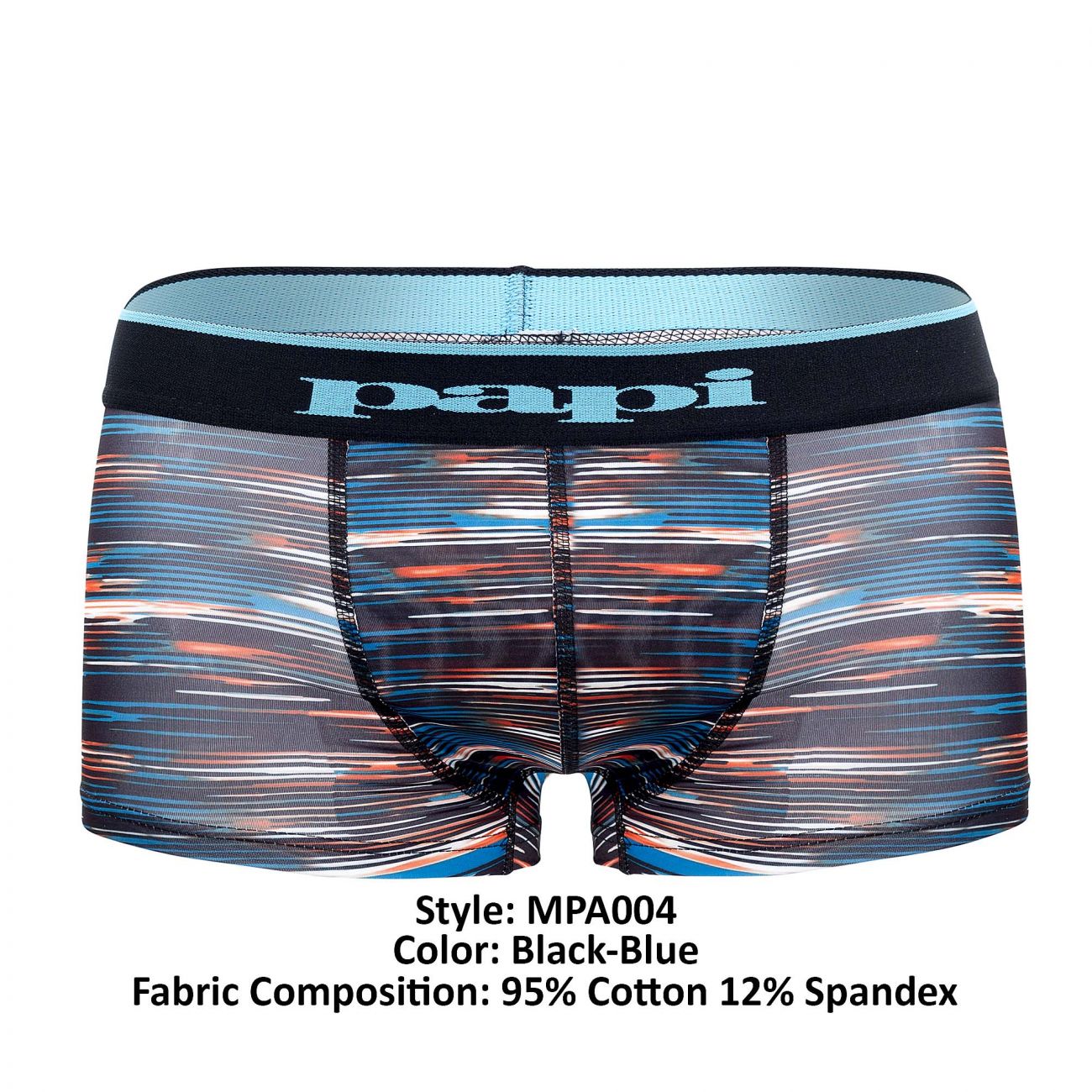 Papi MPA004 2PK Brazilian Trunks Black Blue