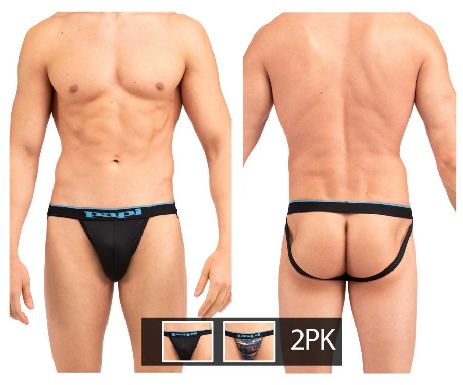 UMPA006 2PK Jockstrap Black Blue