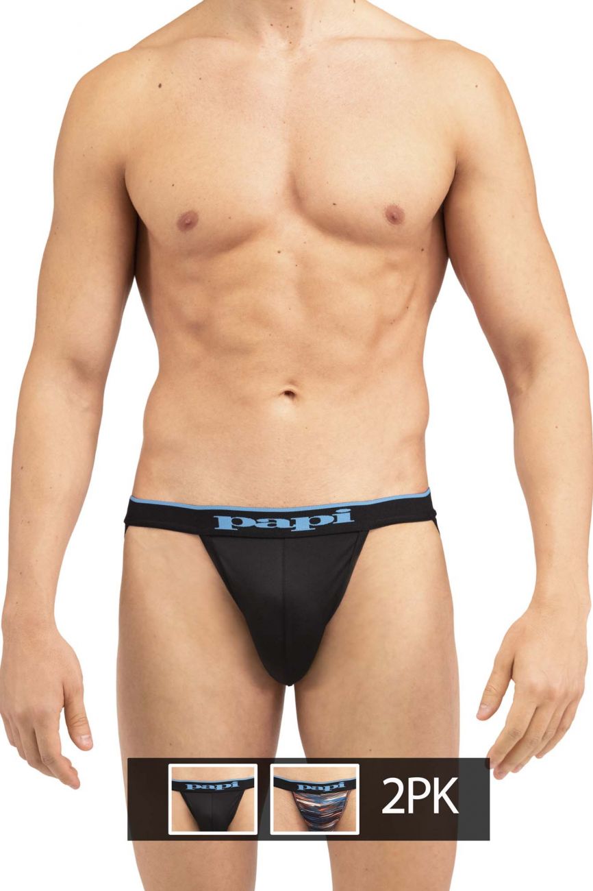 UMPA006 2PK Jockstrap Black Blue