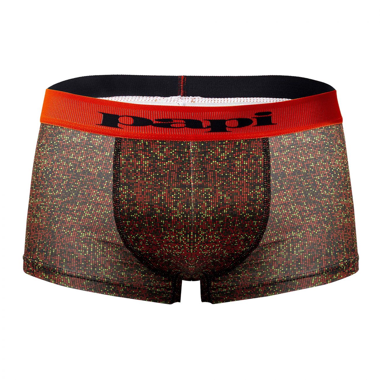 Papi UMPA050 Fashion Microflex Brazilian Trunks Orange Pixel Print