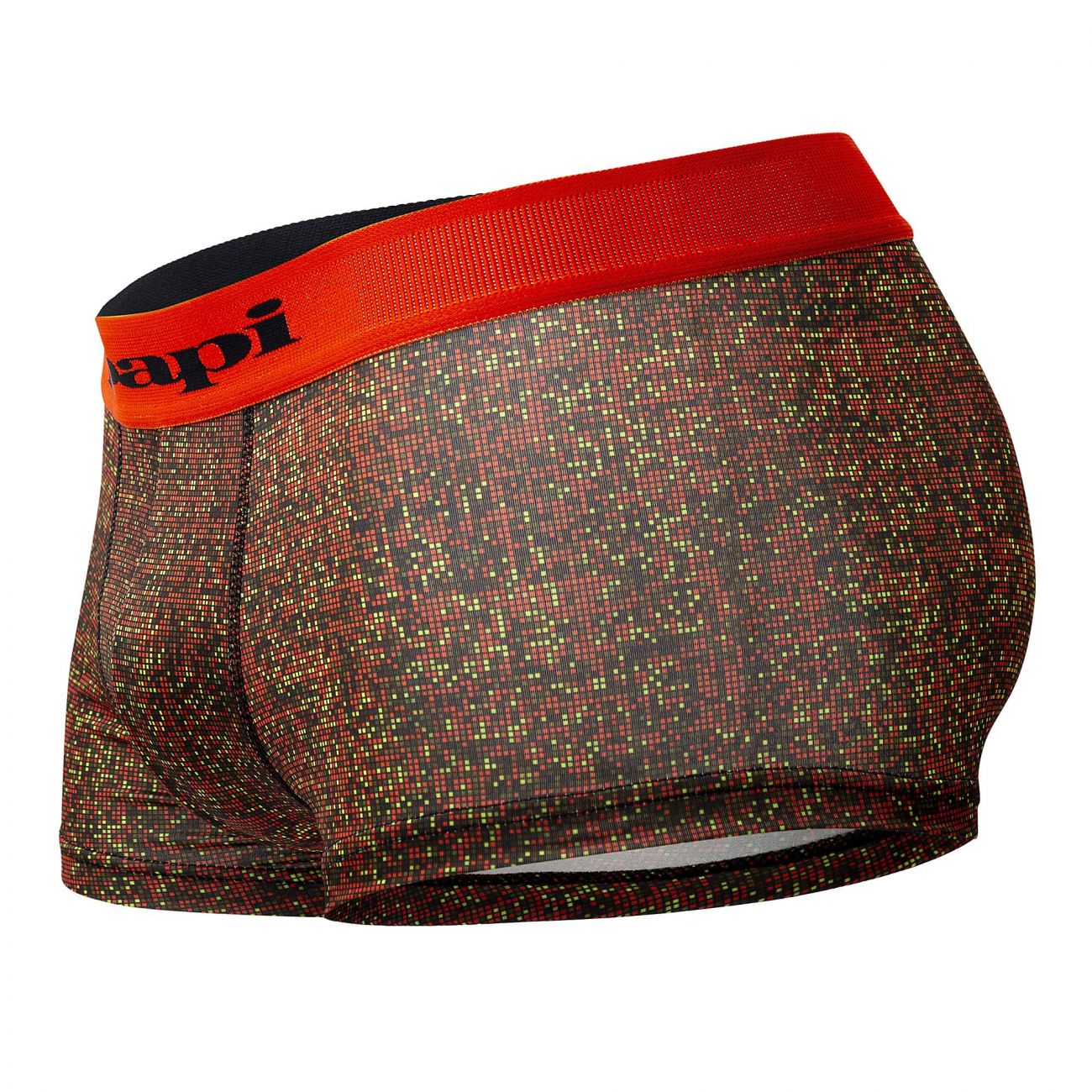 Papi UMPA050 Fashion Microflex Brazilian Trunks Orange Pixel Print