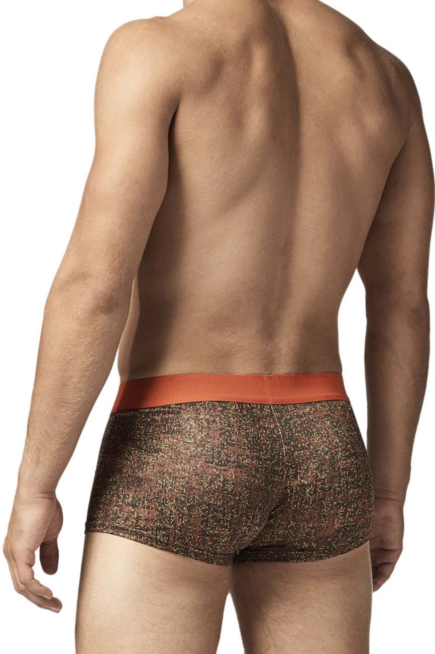 Papi UMPA050 Fashion Microflex Brazilian Trunks Orange Pixel Print