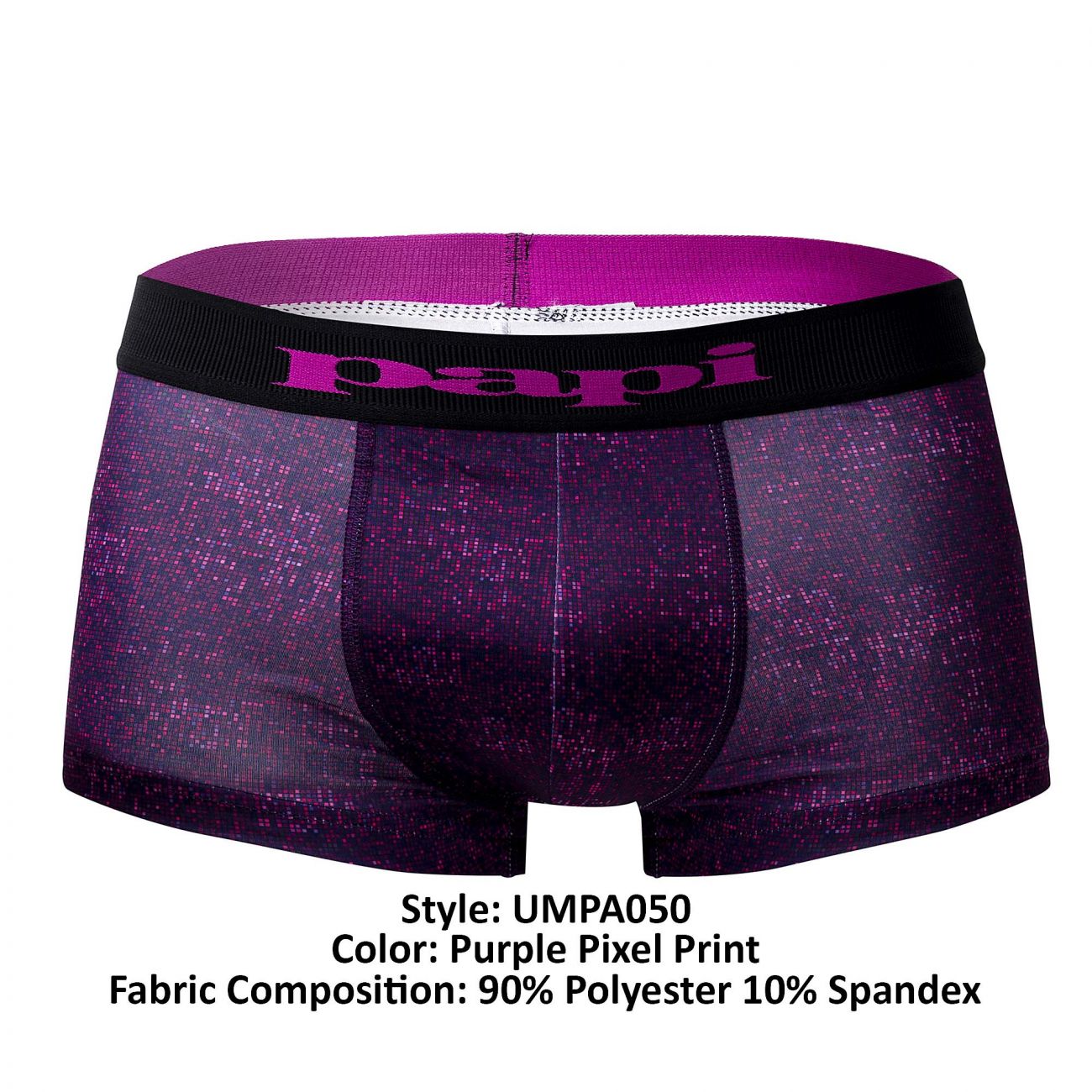Papi UMPA050 Fashion Microflex Brazilian Trunks Purple Pixel Print