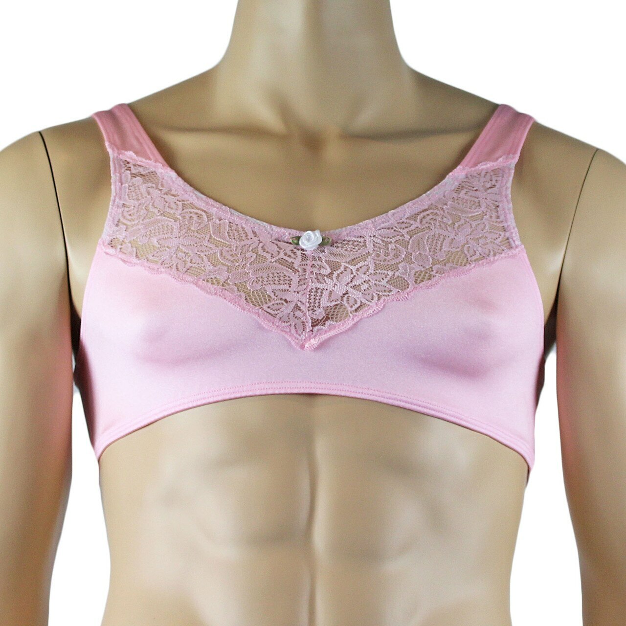 Male Lingerie Bra Top with V Lace front and Pouch G string (light pink plus other colours)