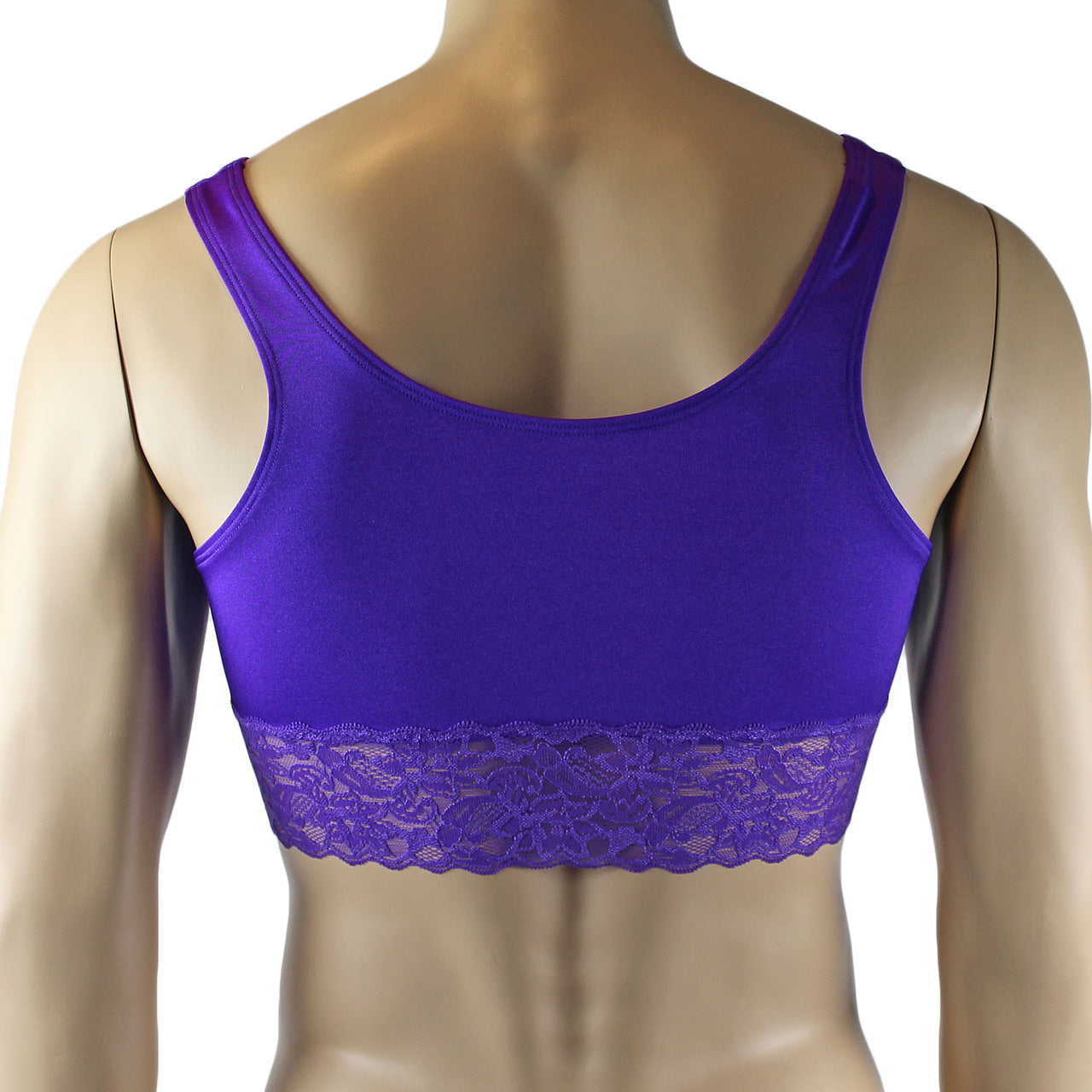 Male Lingerie Bra Camisole Top with Lace (purple plus other colours)
