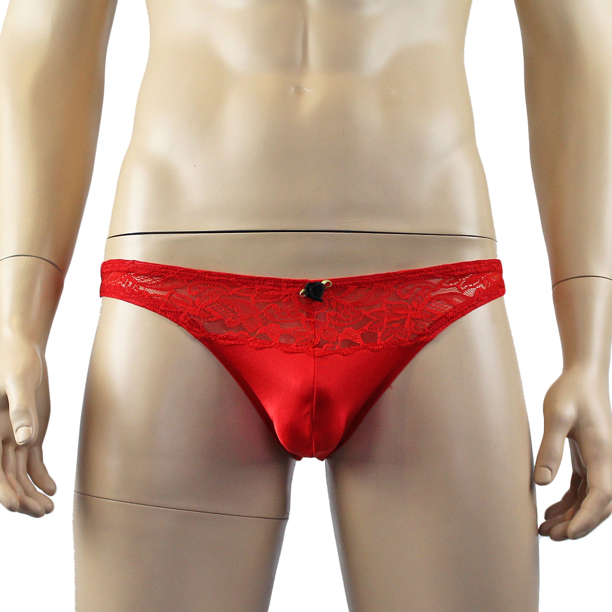Male Penny Lingerie Bra Camisole Top with Capri Bikini Red