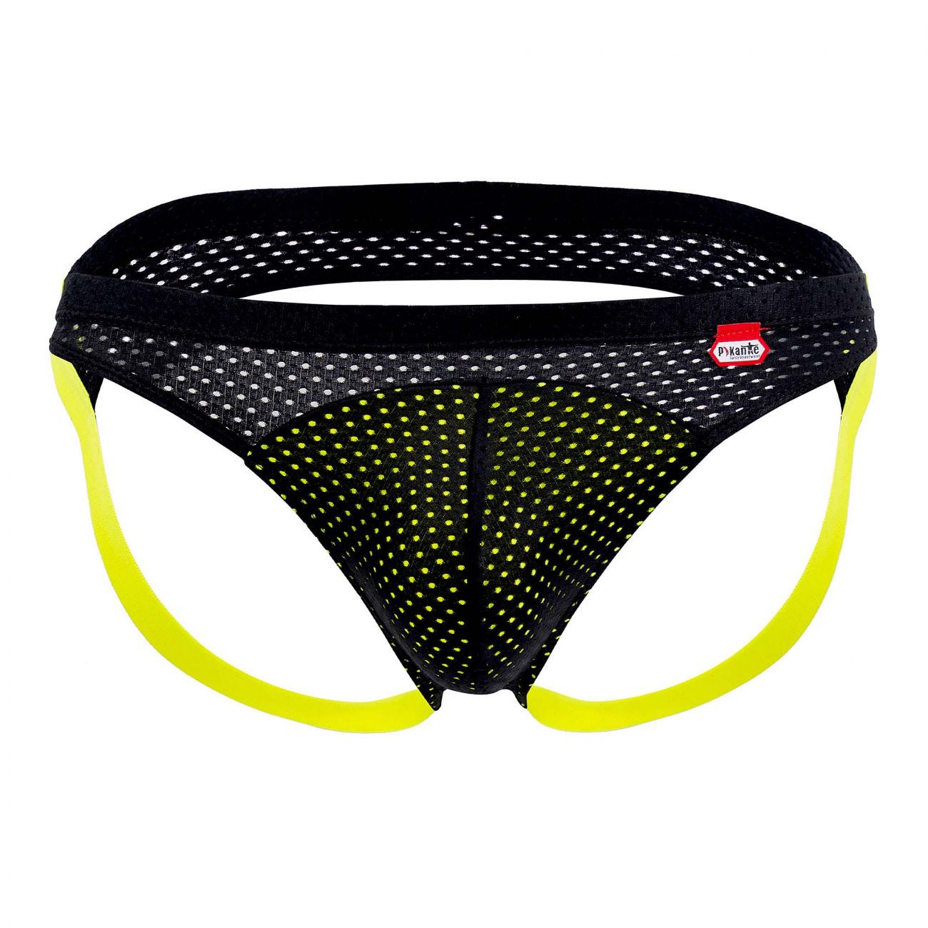 Pikante 0208 Click Athletic Mesh Jockstrap Black with Green