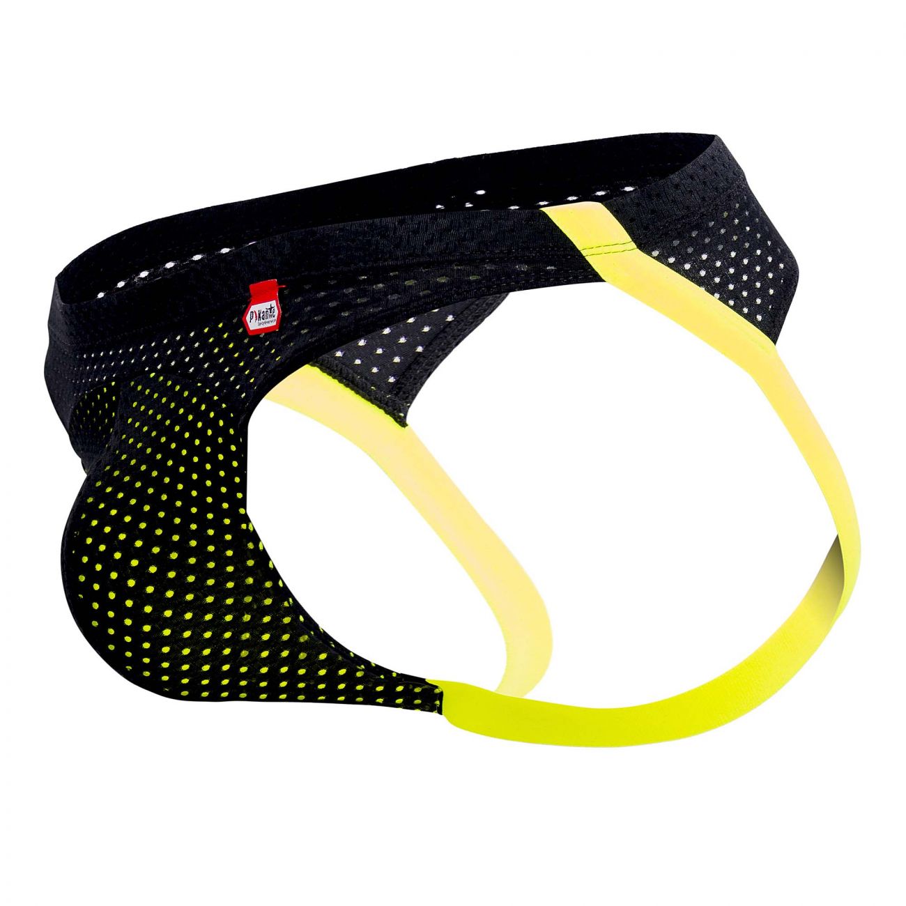 Pikante 0208 Click Athletic Mesh Jockstrap Black with Green