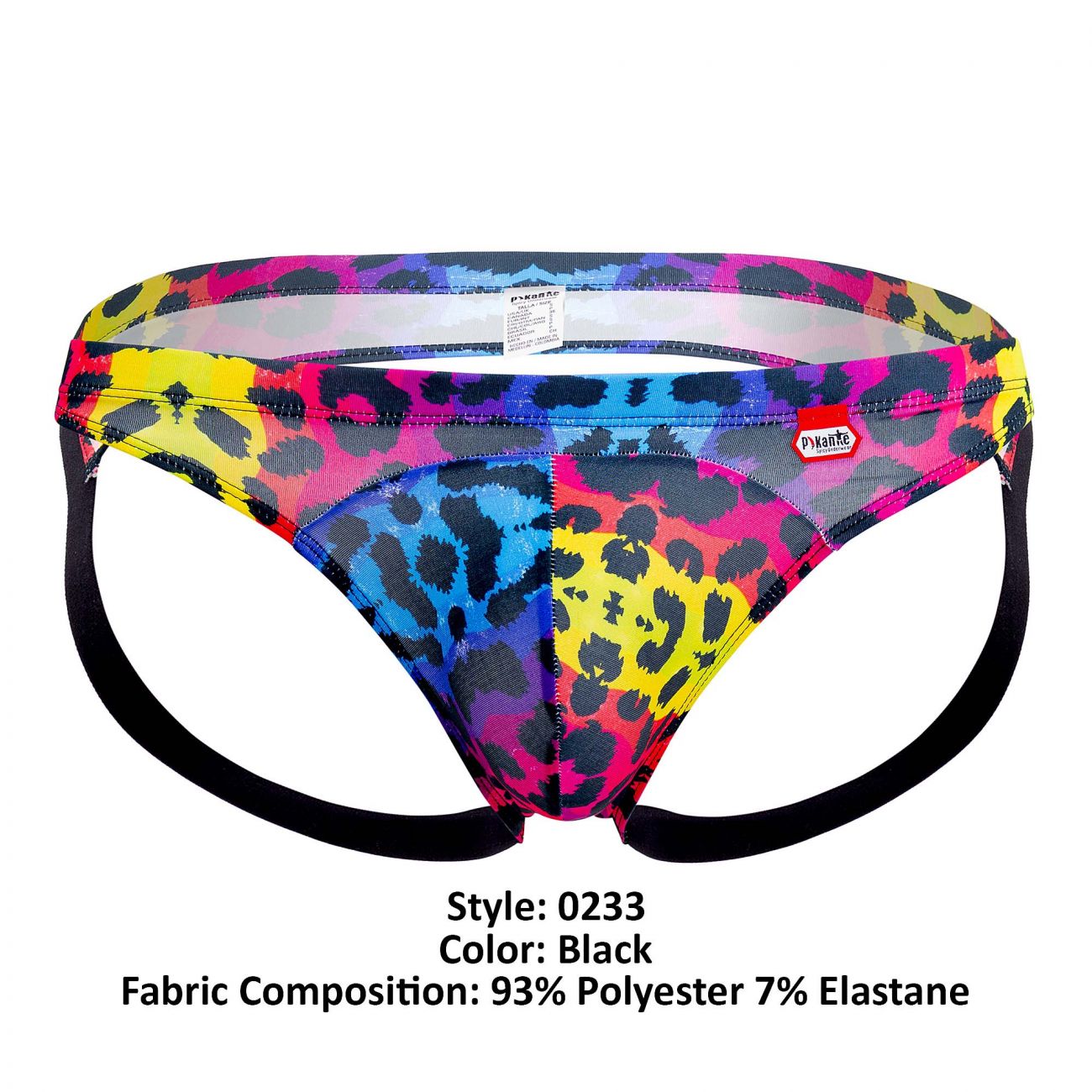 Pikante 0233 Compatibility Printed Jockstrap Black Mulit Coloured