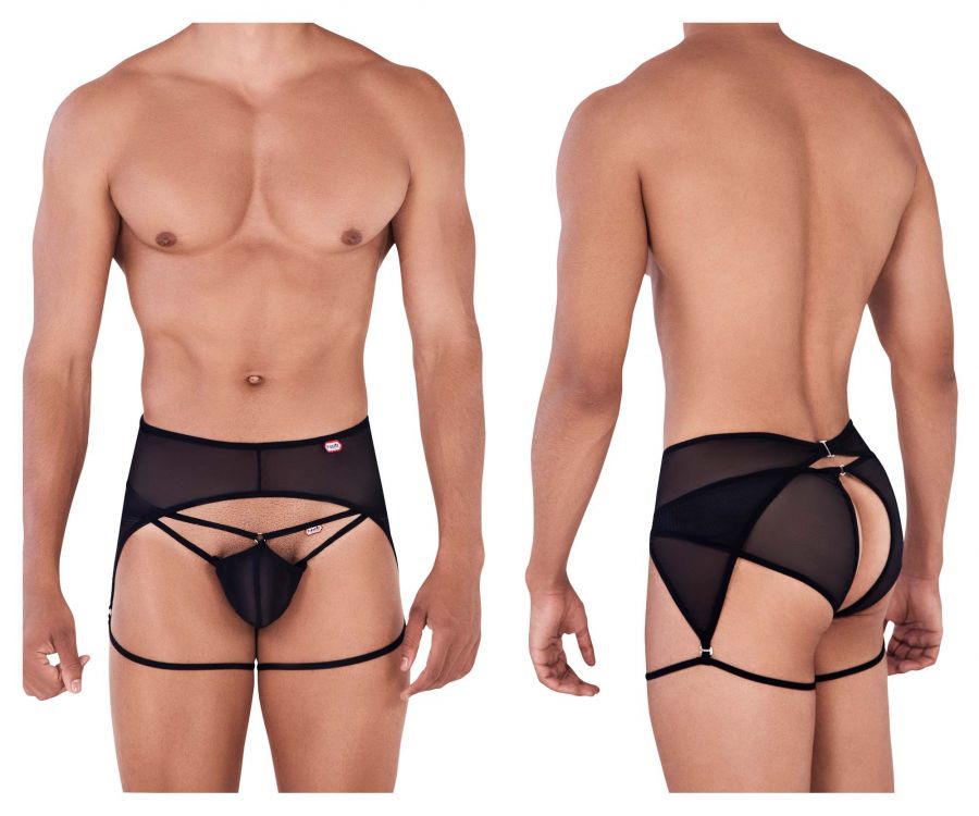 Pikante 0332 Attila Garter Jockstrap Black
