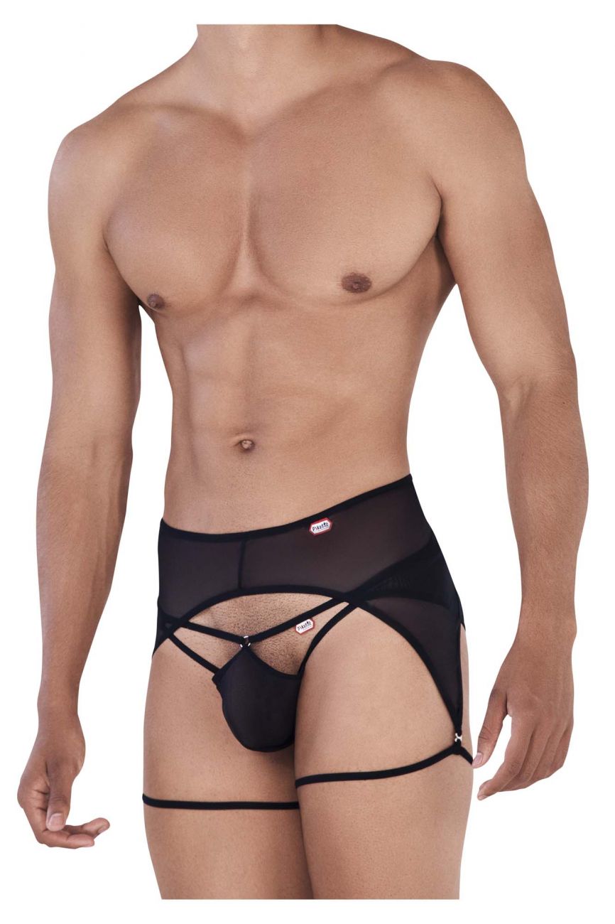 Pikante 0332 Attila Garter Jockstrap Black