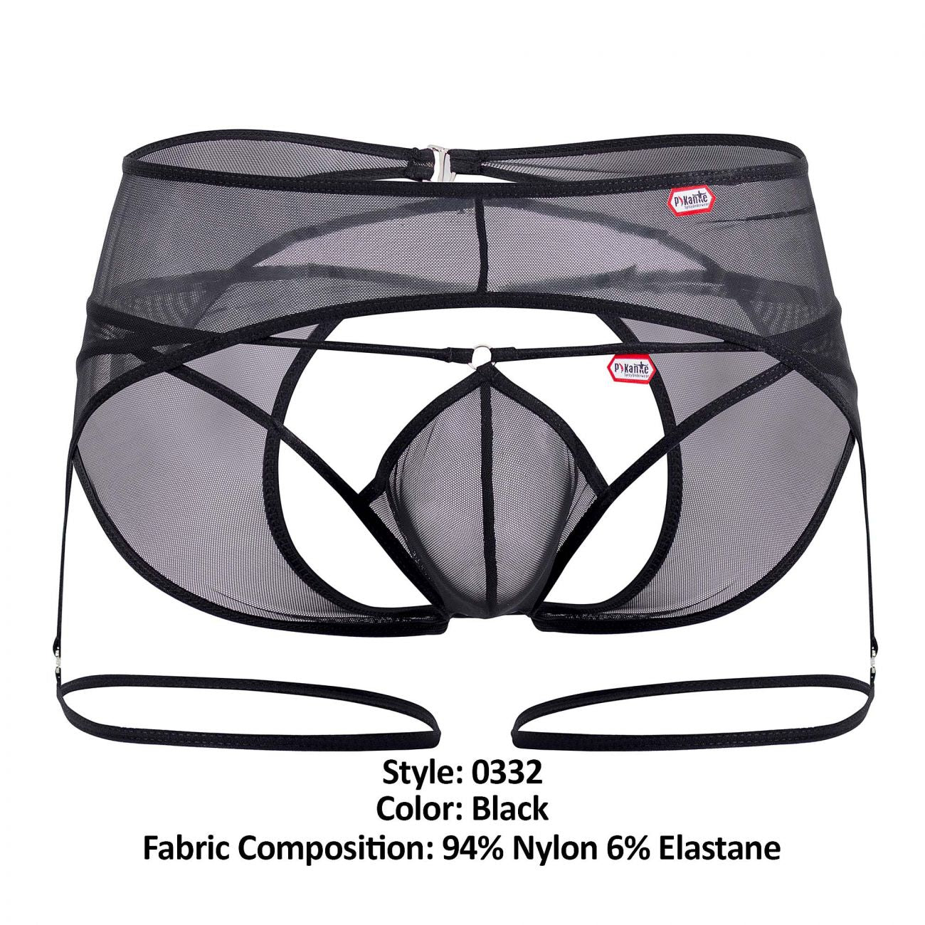 Pikante 0332 Attila Garter Jockstrap Black