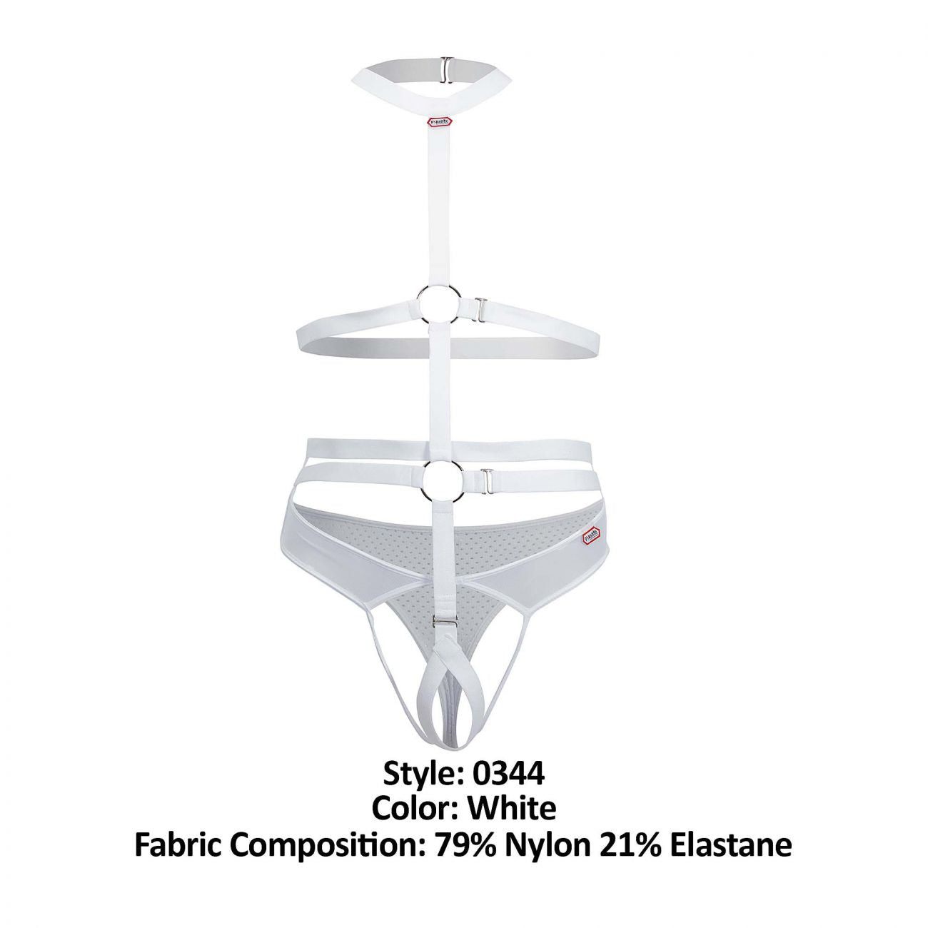 Pikante 0344 Decided Harness Thongs White