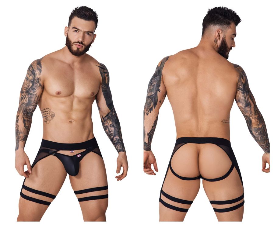 Pikante 1085 Hard Garter Jockstrap Black