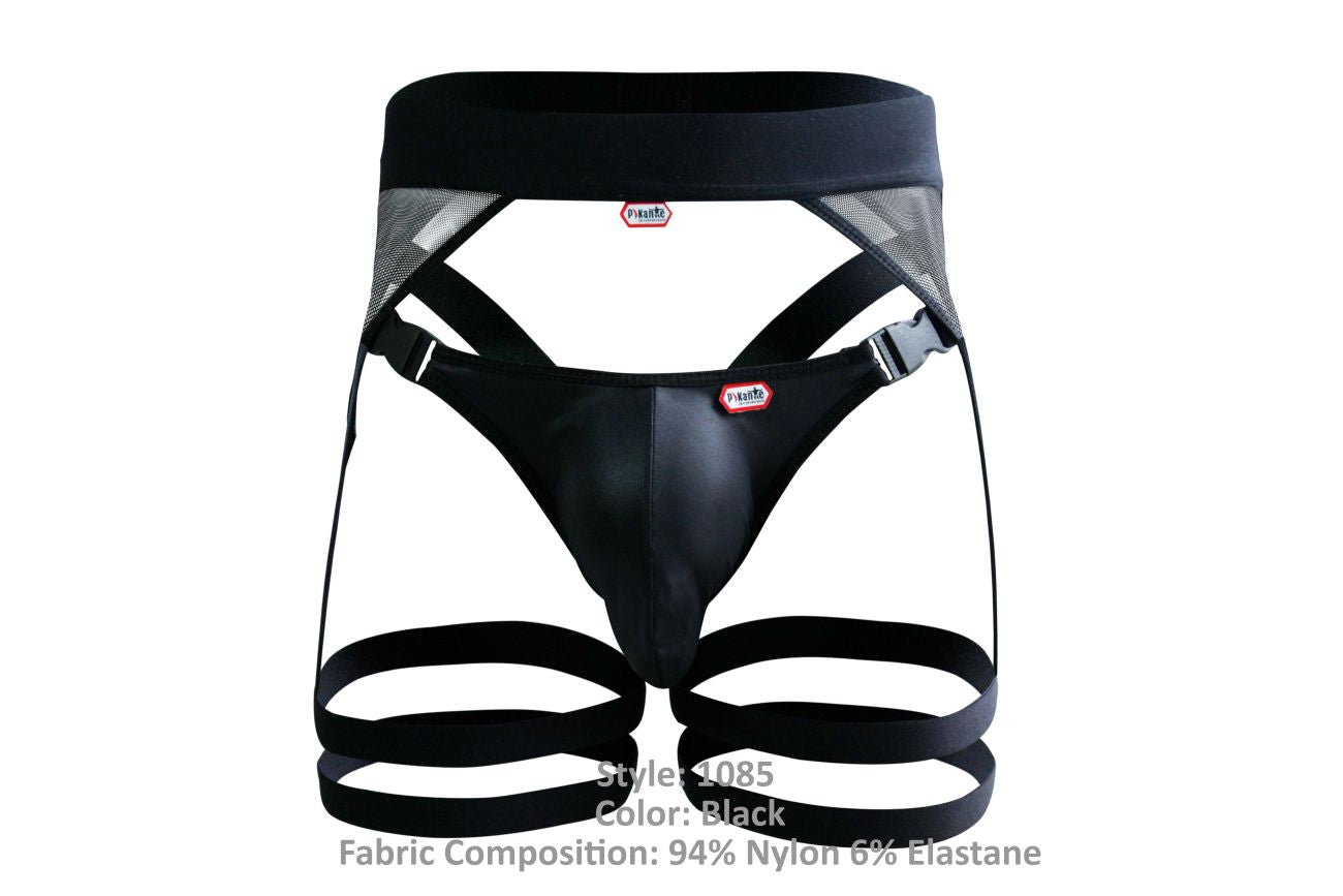 JCSTK - Pikante 1085 Hard Garter Jockstrap Black