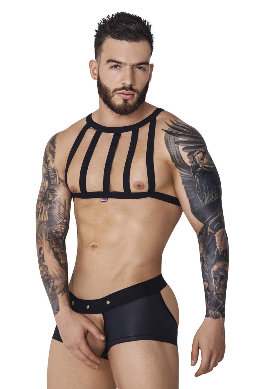 Pikante 1086 Hard Harness Jockstrap Black