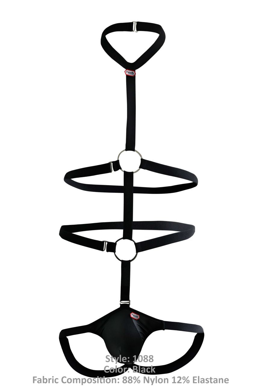 Pikante 1088 Hard Harness Jockstrap Black