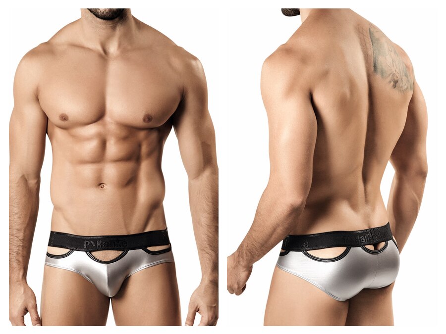 SALE - Mens Venus Brief with Cutouts Silver