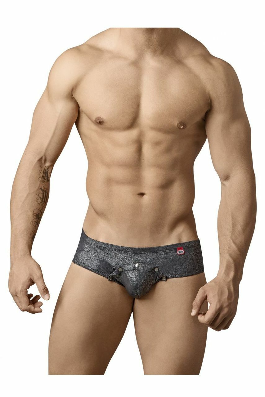 SALE - Mens Pikante Jordy Briefs with Snap Opening Front Black