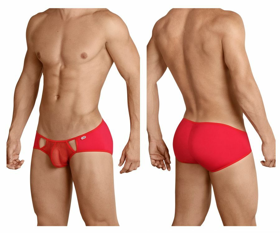 SALE - Mens Pikante Sheer Front Bikini Briefs Red