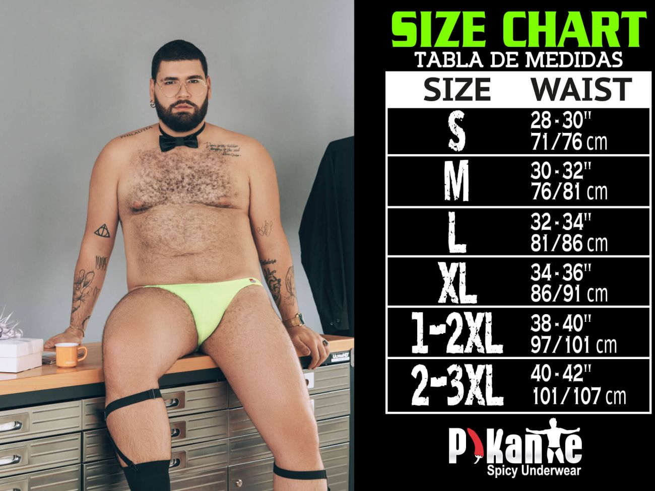 Pikante 0979X Angola Jockstrap Fluro Green Plus Sizes