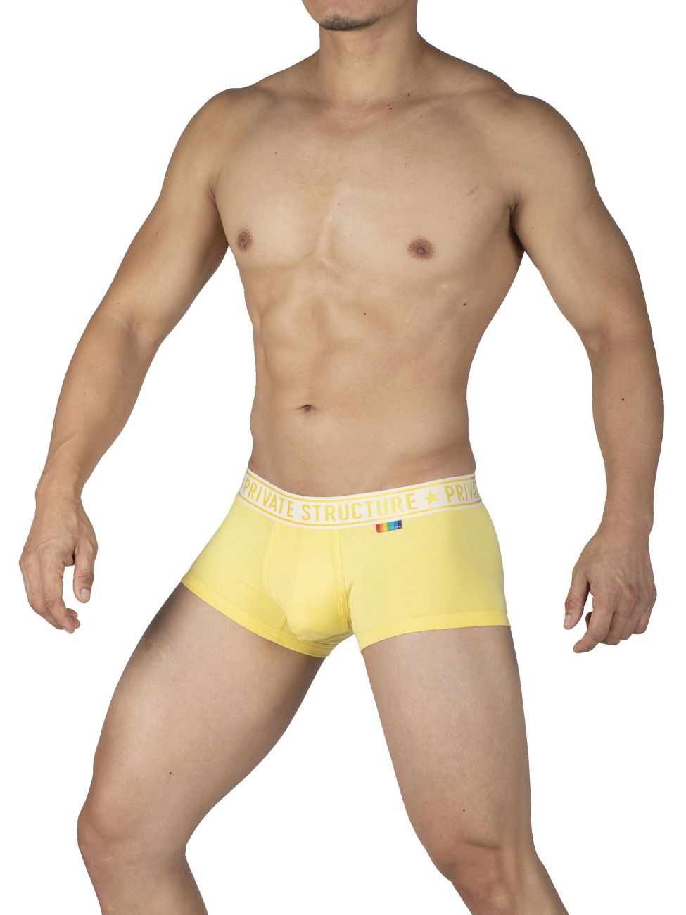 Private Structure EPUT4386 2PK Mid Waist Trunks Yellow and Blue