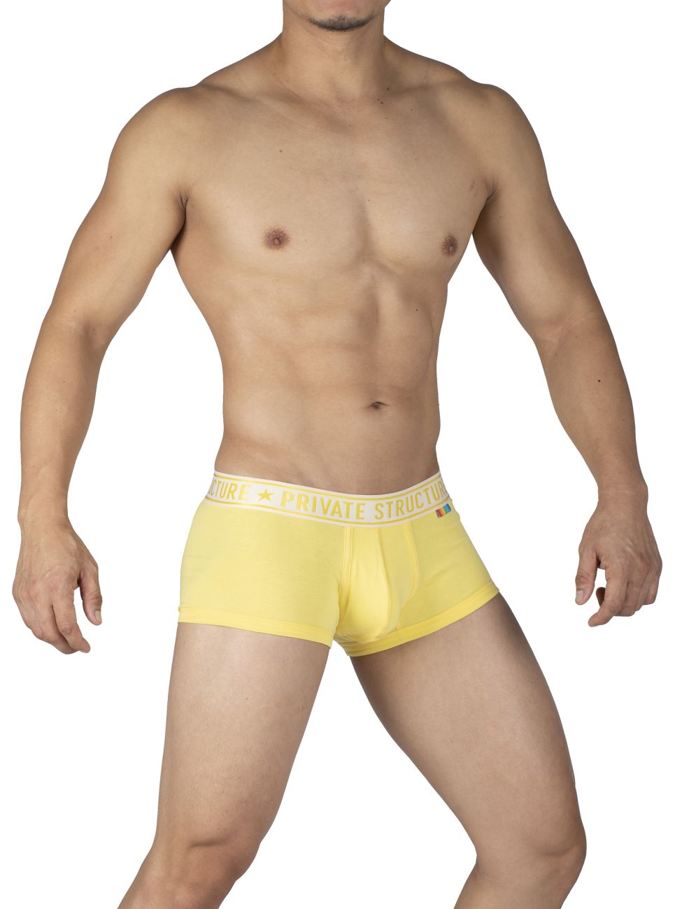 Private Structure EPUT4386 2PK Mid Waist Trunks Yellow and Blue