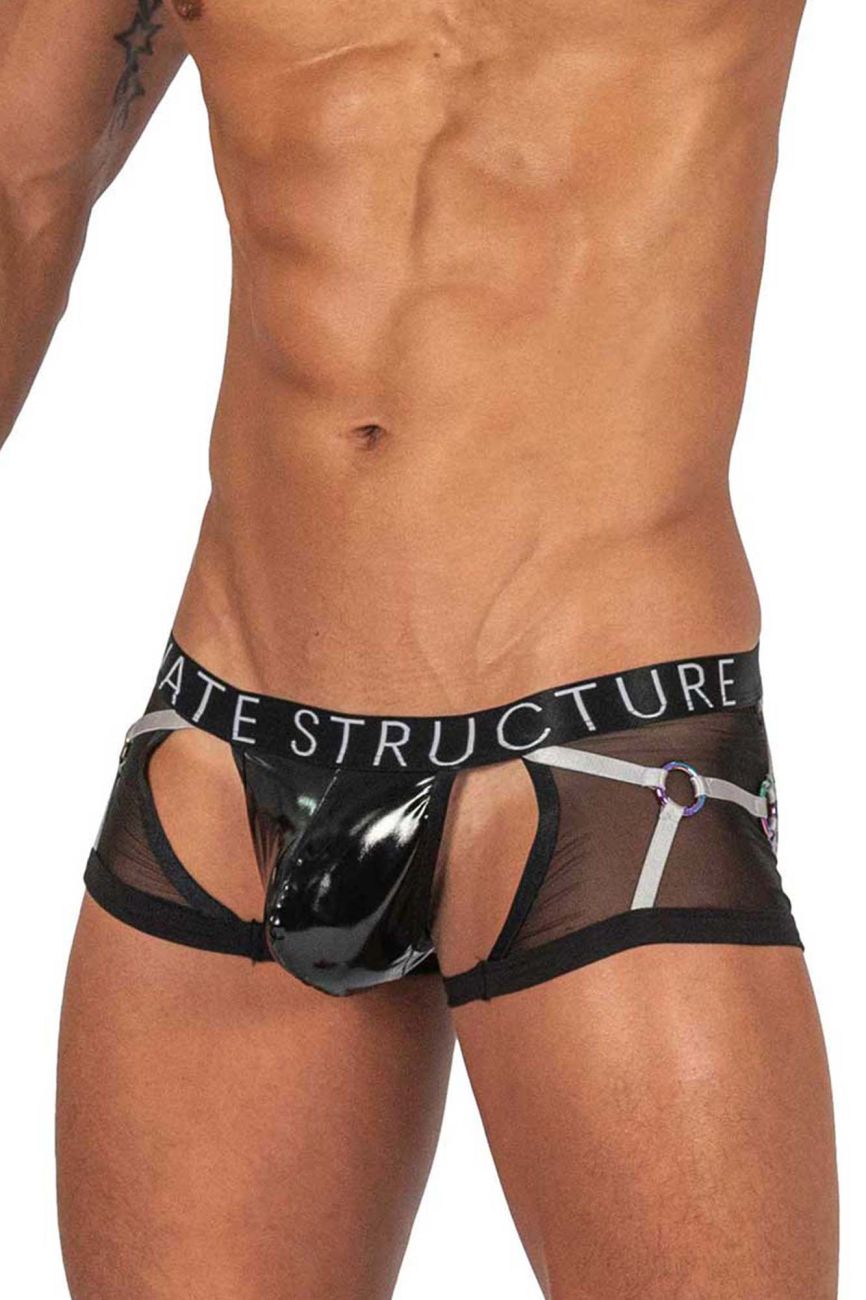 Private Structure LCUT4417 Alpha Low Waist Harness Trunks Black