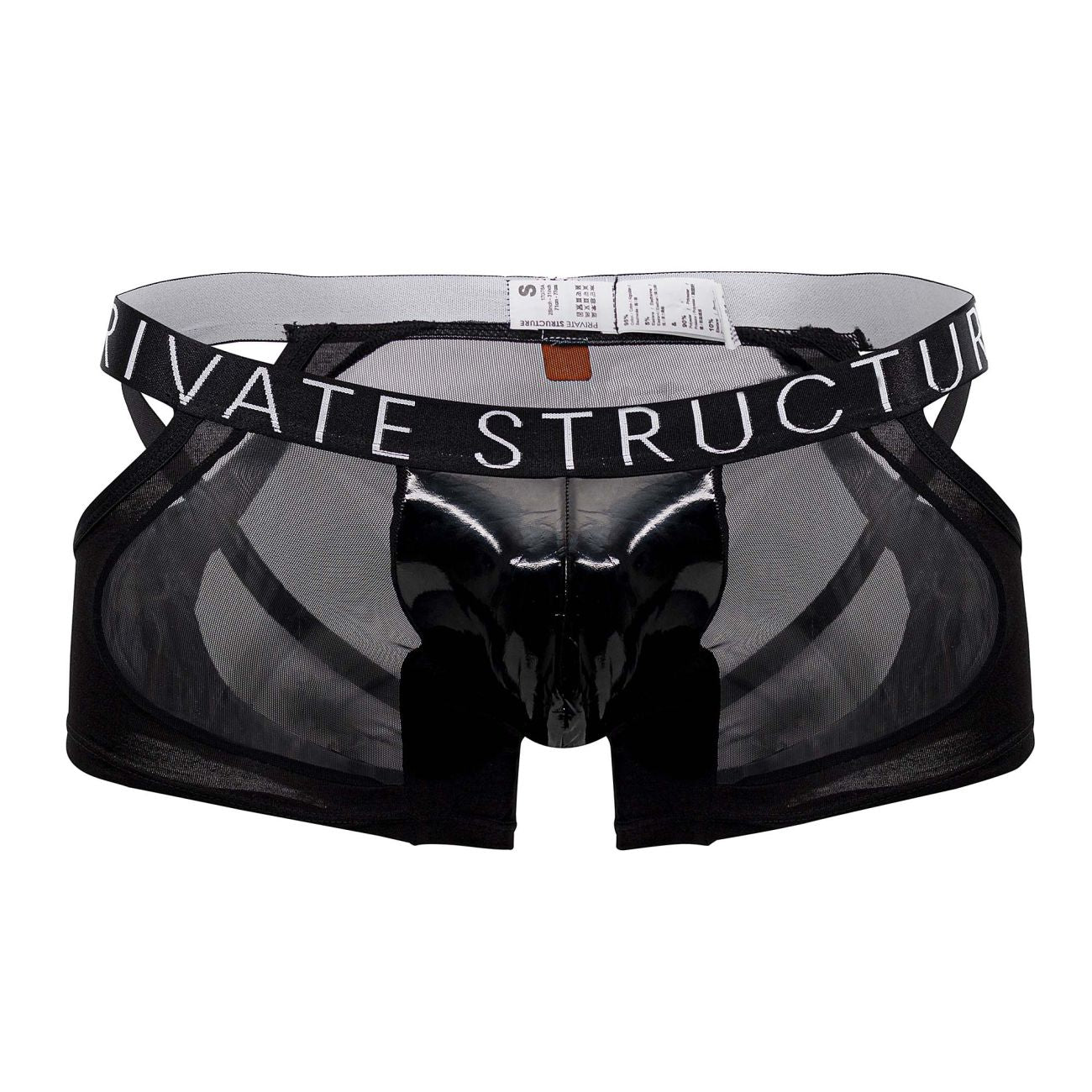 Private Structure LCUT4420 Alpha Low Waist Mesh Back Jockstrap Trunks Black