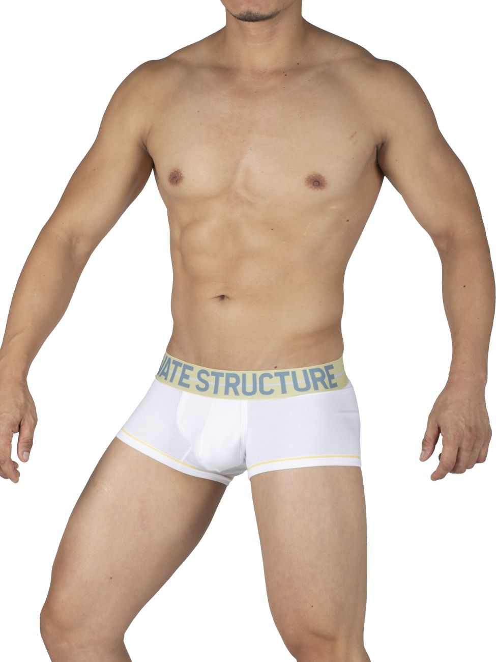 Private Structure MOUX4103 Mo Lite Mid Waist Trunks White